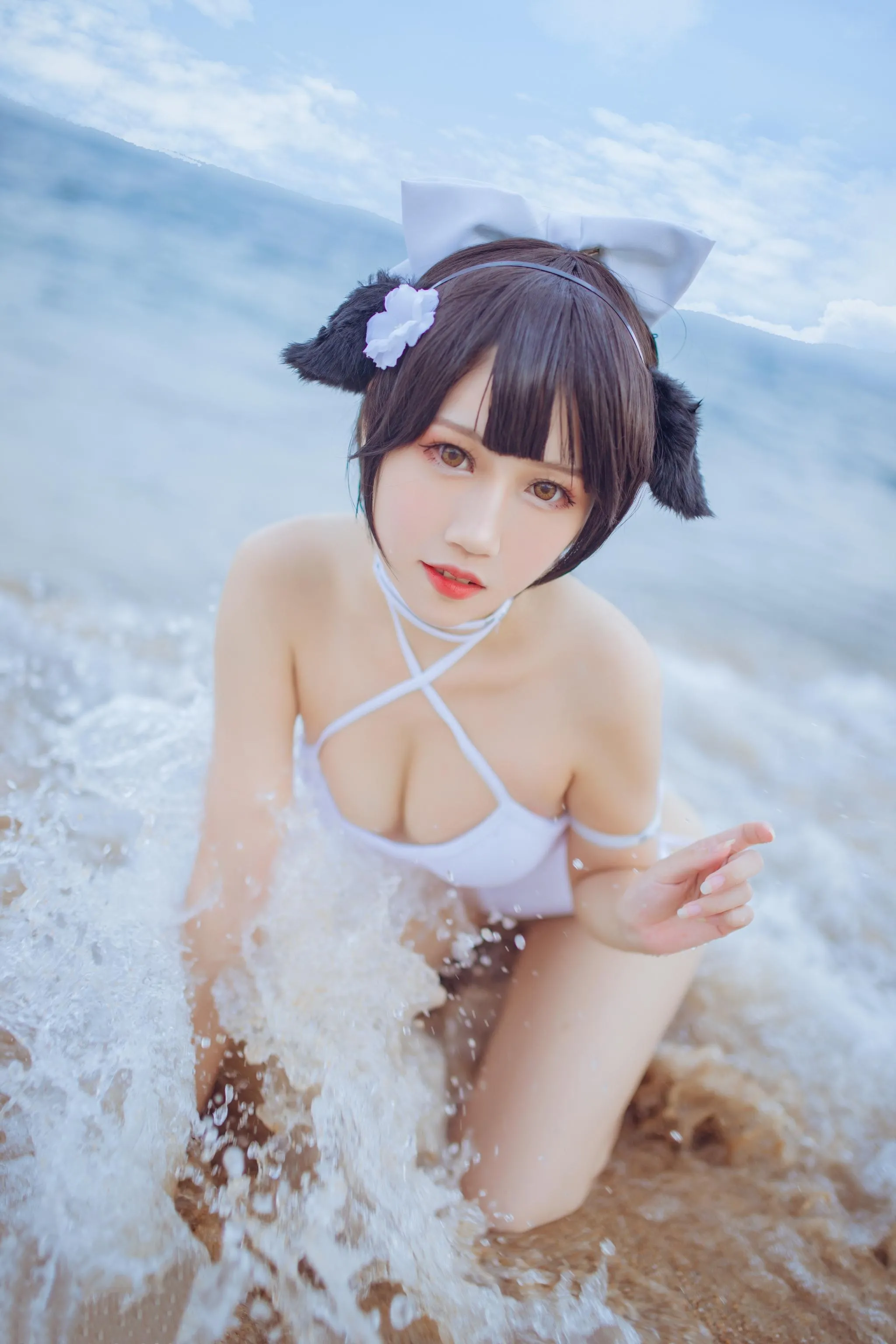 抖娘-利世 – NO.18 獒犬海边泳装 [41P]插图7